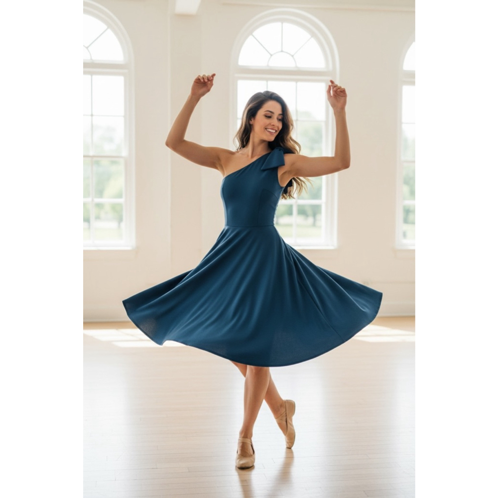 Women's Jasambac One Shoulder Dress M Teal